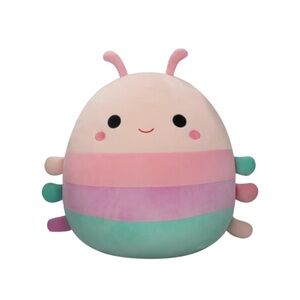 Original Squishmallows RARE "Manu the Light Peach Caterpillar" 16" Plush